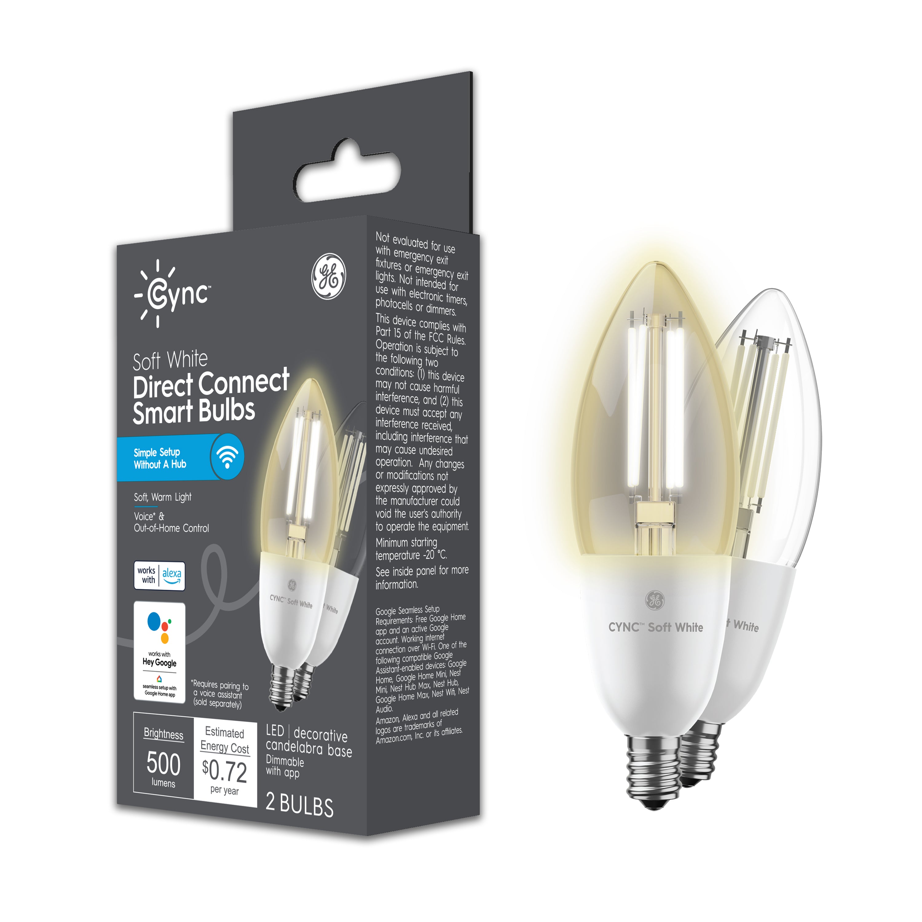 GE Cync Soft White Decorative Smart LED Bulbs